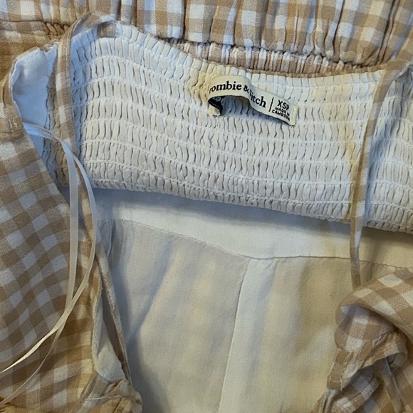 Abercrombie & Fitch Tie-Strap Slim Waist Mini Dress in Light Brown; size XS - Picture 3 of 4